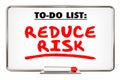 Reduce Risk Safety Prevent Loss Writing Words Royalty Free Stock Photo