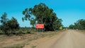 Speed Reduction Sign On Outback Highway Royalty Free Stock Photo