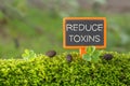 Reduce toxins text on small blackboard Royalty Free Stock Photo