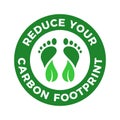 Reduce your carbon footprint logo. Net zero emission. Carbon neutrality icon.