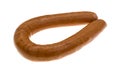Reduced calorie kielbasa sausage on a white background