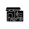 Reduced communal payments black glyph icon