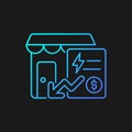 Reduced communal payments gradient vector icon for dark theme