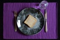 Reduced meal in Lent with bread and water Royalty Free Stock Photo