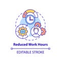 Reduced work hours concept icon