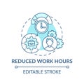 Reduced work hours concept icon