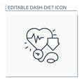 Reducing blood pressure line icon