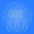 Reducing carbon footprint isolated blue