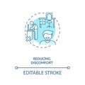 Reducing discomfort concept icon