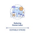 Reducing human labor concept icon