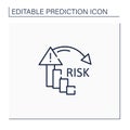 Reducing risk line icon