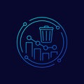 Reducing waste icon with a chart, linear design Royalty Free Stock Photo