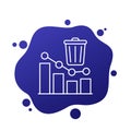 Reducing waste icon with a chart and trash bin Royalty Free Stock Photo