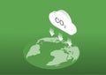 Reduction of carbondioxide emission to earth