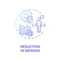 Reduction in demand blue gradient concept icon Royalty Free Stock Photo