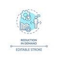 Reduction in demand turquoise concept icon Royalty Free Stock Photo