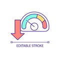 Reduction of power load RGB color icon