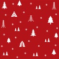 Seamless natural ornament on the Christmas theme, red winter card