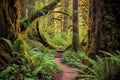 redwood forest hike trail winding through giant trees