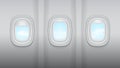 Reealistic Light Gray Plane Windows Royalty Free Stock Photo