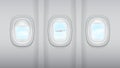 Reealistic Light Gray Plane Windows Royalty Free Stock Photo