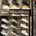 Reebok Trainers Display in a High Street Shop or Store