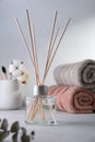 Reed aroma diffusor in domestic interior