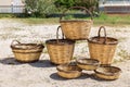 Reed baskets for sale as greek souvenirs