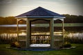 Reed Bingham State Park Gazebo by the lake Royalty Free Stock Photo