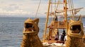 Reed boat in Bolivia.