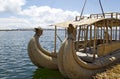 Reed boat in Lake Titicaca - Puno, Peru