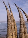 Reed canoes on Huanchaco beach, Peru