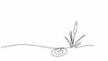 Reed or marsh hornwort, one line drawing animation. Video clip with alpha channel.