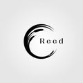 Reed river grass letter c initial logo vector illustration design