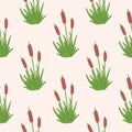Reed seamless pattern. Sedge vector illustration for fabric, children\'s clothing, wrapping paper, textiles