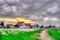 reed sunset landscape in Usedom, Zempin Royalty Free Stock Photo