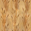 Reeds in wetland plants - decorative pattern - Interior wallpaper - seamless background