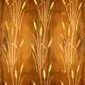 Reeds and wetland plants - Pattern of the decorative background - Interior wallpaper - wood texture