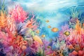 Reef fish coral animal tropical ocean background water underwater sea blue nature Royalty Free Stock Photo