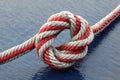 reef knot used in sail reefing Royalty Free Stock Photo