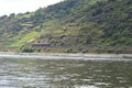 Reef in the Rhine between Sankt Goar and Oberwesel during drought