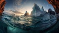 Reef Worlds Of Antarctica: Captivating Photo Of Giant Iceberg Cliff
