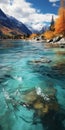 Reefwave: Captivating Turquoise And Amber Water Flowing Into The Lake