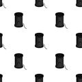 A reel of blue thread.Sewing or tailoring tools kit single icon in black style vector symbol stock illustration. Royalty Free Stock Photo