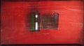 Reel of old photographic film on a red background. Web banner. Royalty Free Stock Photo