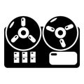 Reel tape recorder icon , simple style