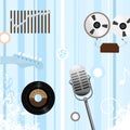 Reel to Record Retro Music Bkg Royalty Free Stock Photo