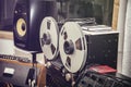 A reel-to-reel recorder in studio Royalty Free Stock Photo