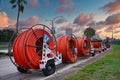 Reels of Orange Conduit Royalty Free Stock Photo