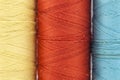 Reels or spools of multicolored sewing threads. Threads of all c Royalty Free Stock Photo